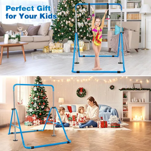 Vista 6 de Gymnastics Bar for Kids, Adjustable Height Gymnastic Horizontal Bars, Folding Expandable Gymnastics Equipment Junior Training Kip Bar for Home