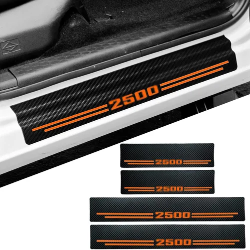 Vista 11 de Accesorios de Coche con Texto Personalizado Placa de Umbral de Puerta de Fibra de Carbono Protector de Entrada de Puerta Auto Escudo Anti-Arañazos