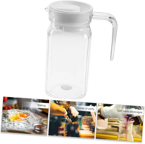 Vista 6 de Jarra de agua de vidrio Jarra de agua fría Botella de jugo de botella de té de vidrio a rayas