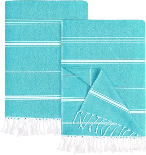 Vista 16 de Utopia Towels Paquete de 2 toallas de playa turcas, de 40 x 72 pulgadas, de gran tamaño, 100% algodón, sin arena, ligera, absorbente, de secado