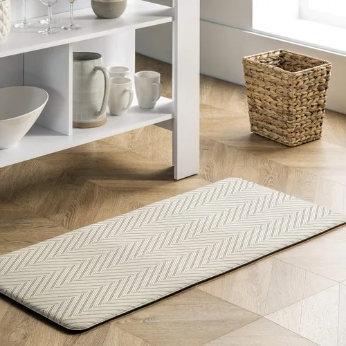 Vista 30 de nuLOOM Tapete cómodo trenzado casual antifatiga para cocina o lavandería, 2 x 4, color negro