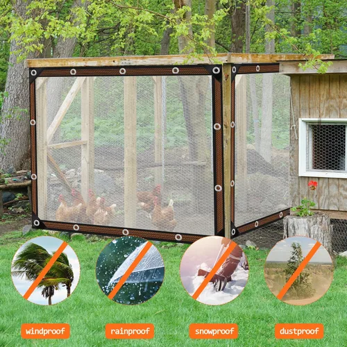 Vista 4 de ZYP Lona resistente transparente impermeable de 4x6 pies para jardín al aire libre, lona de vinilo transparente con ojales, lona impermeable