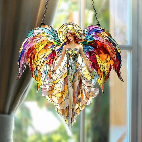 Vista 28 de Cute Sleeping Koala Acrylic Suncatcher - Faux Stained Glass Indoor Window Hanging Ornament, Outdoor Sun Catcher Panel, Home Decor Gift for Koala