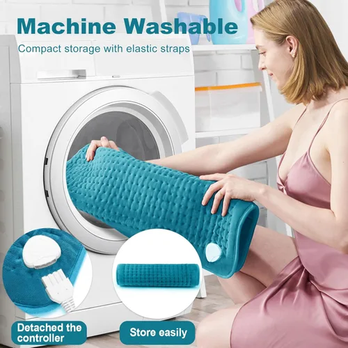 Vista 4 de Almohadilla térmica eléctrica para espalda: VAAGHANM 33 "x 17" Almohadilla térmica extra grande para hombros, cuello y espalda, 6 ajustes