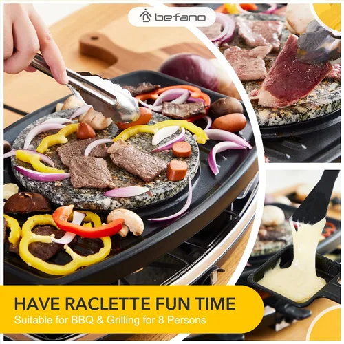 Vista 11 de Parrilla eléctrica de Raclette con el pote de la fondue, parrilla de mesa