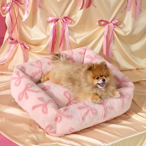 Vista 15 de LE SURE Bonita cama para perros y gatos pequeños, camas lavables para cachorros, acogedor sofá ortopédico rectangular para mascotas con felpa