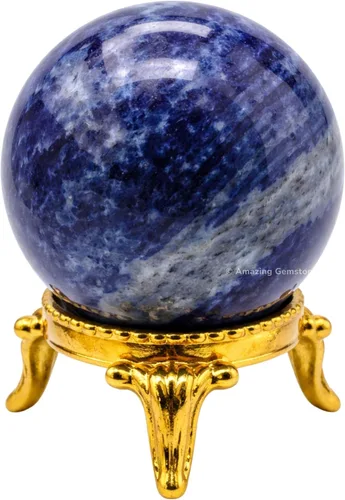 Vista 24 de Amazing Gemstone Bola de cristal de cuarzo transparente con soporte, bolas de meditación de esfera de cristal de 1.5 pulgadas para brujería y bolas
