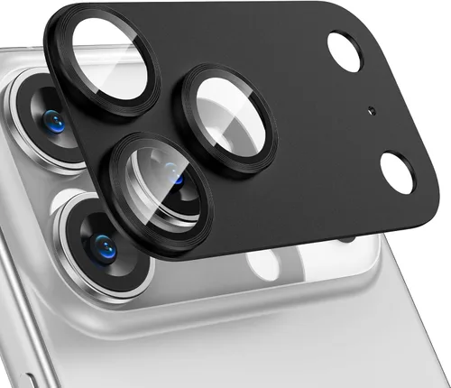 Vista 24 de Tensea Protector de lente de cámara para iPhone 16 Pro/iPhone 16 Pro Max/iPhone 15 Pro/iPhone 15 Pro Max, cubierta de vidrio templado de aleación