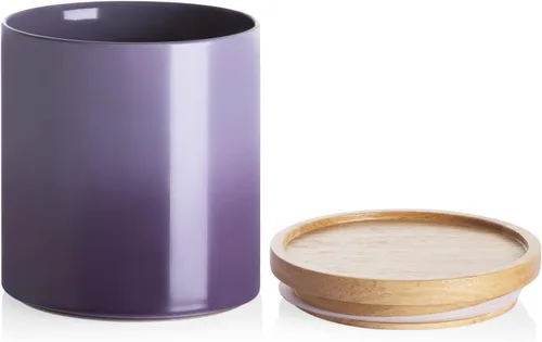 Vista 29 de Botes de Cocina Sweejar Tarro de Cerámica para Almacenamiento de Alimentos, Contenedores Apilables con Tapa de Madera de Sellado Hermético