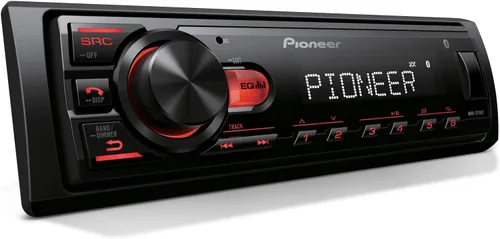Pioneer MVH-S110BT Receptor de medios digitales 1-DIN estéreo para automóvil, Bluetooth, entrada USB, salida de 50 W x 4, radio AM/FM, compatible