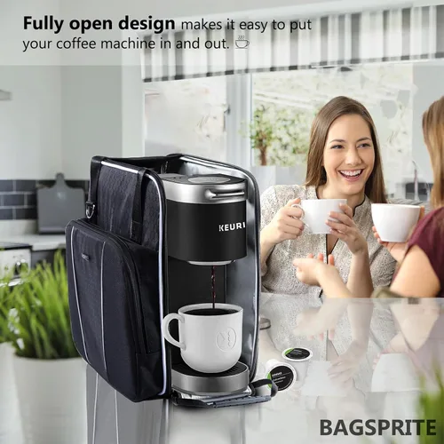 Vista 5 de BAGSPRITE Bolsa de viaje para cafetera, compatible con Keurig K-Mini o K-Mini Plus, funda de transporte para cafetera de una sola porción