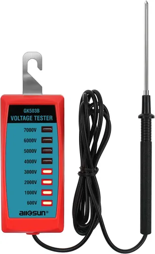 Vista 8 de ALLOSUN GK503C Probador de Voltaje de Cerca Eléctrica NEON Max 9000V, Localizador de Fallas de Cerca Eléctrica, Rojo
