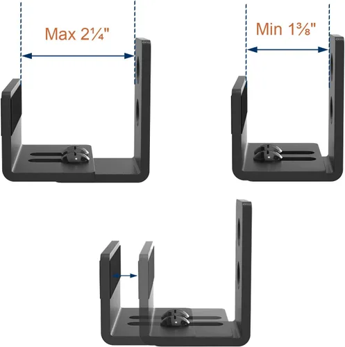 Vista 6 de EaseLife Guía de piso inferior para puerta corrediza de granero, forma de U, distancia de ajuste ajustable flexible, diseño inferior plano al ras