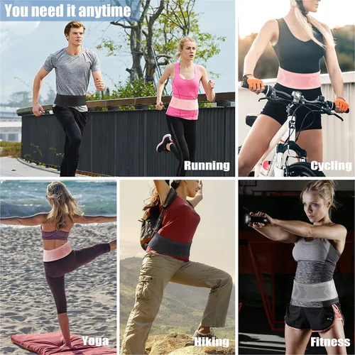 Vista 3 de Cinturón delgado de correr para hombres y mujeres, riñonera para correr, soporte para teléfono para correr, bolsa de cintura, cinturón