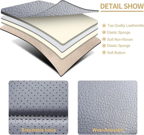 Vista 8 de AOOG - Fundas de cuero sintético para asientos de auto, funda antideslizante universal para vehículos, accesorios interiores impermeables, juego