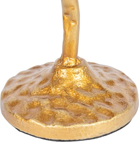 Vista 6 de Creative Co-Op Candelabro de hierro fundido forjado a mano con flores y pájaro, dorado