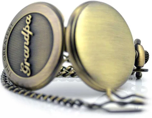 Vista 6 de SwitchMe Reloj de bolsillo grabado personalizado, para papá, abuelo para el día del padre, regalo de cumpleaños, reloj de bolsillo de cuarzo