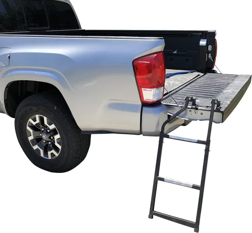 Escalera Beech Lane para puerta trasera de camioneta, ajuste universal, tornillos hexagonales autoperforantes de acero inoxidable para fácil