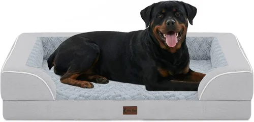 Vista 44 de Camas ortopédicas para perros grandes, cama de espuma viscoelástica impermeable para mascotas grandes con lados 89x56 cm, sofá para perros grandes