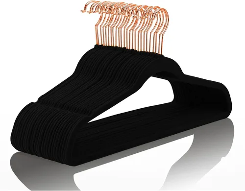 Vista 14 de MIZGI Perchas de Terciopelo Premium (Paquete de 50) Resistentes – Percha de Traje de Fieltro Antideslizante Verde Azulado/Turquesa – Ganchos de Oro