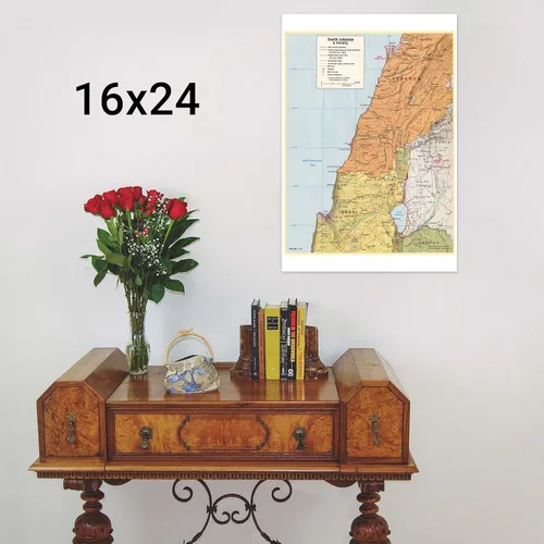 Vista 3 de Líbano, Israel, Siria, Altos del Golán - Mapa de la Agencia Central de Inteligencia de la CIA - 24 x 36 pulgadas