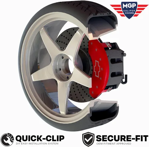 MGP Fundas para pinza de freno compatibles con Jeep Grand Cherokee 2011-21, WK 2022 (requiere ruedas de 17 pulgadas + ruedas), acabado con