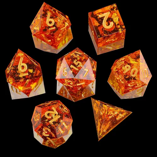 Vista 43 de Mini Planet DND Dados de bordes afilados y poliédricos de Dungeons and Dragons, juego de dados hechos a mano y iridiscentes