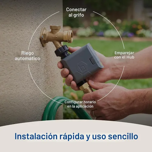 Vista 8 de Orbit 90204Z B-hyve Gen 2 Temporizador de riego de manguera inteligente con concentrador Wi-Fi