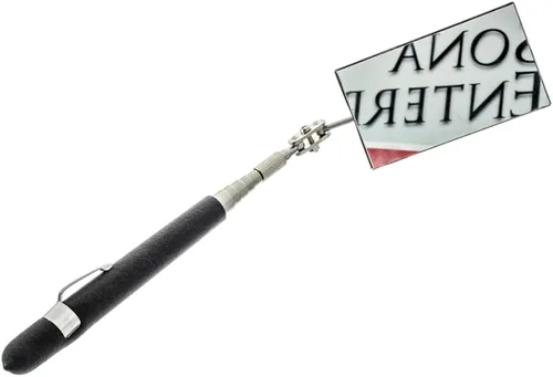 SE Espejo rectangular telescópico de 33 pulgadas con mango de agarre de cojín, ajustable, giratorio de 2 x 3.5 pulgadas para automóviles, inspección