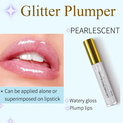 Vista 2 de Glitter Lip Gloss, Diamond Plumper Lip Gloss, Clear Lip Gloss, Lip Glow Oil, Lip Injection Extreme Lip Plumper, Lip Lightening for Dark Lips, Lip