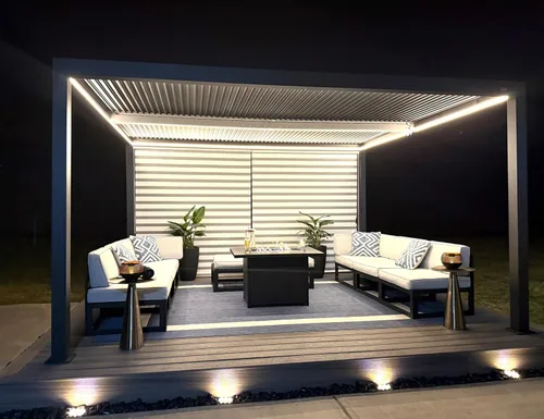 Vista 34 de PURPLE LEAF 94AS - Pérgola pequeña de aluminio compacto de 10 x 12 pies con techo rígido con listones ajustables para patio, cubierta de terraza