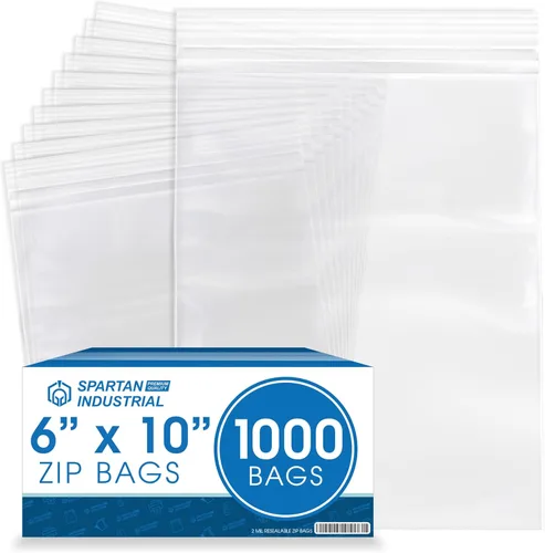 Vista 12 de Spartan Industrial - 2" X 3" (1000 unidades) 2 mil, bolsas de plástico con cierre transparente reutilizables con cierre de seguridad resellable