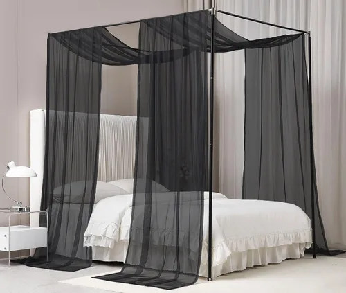 Vista 5 de Akiky Cortinas de Dosel de Cama con Luz Bufanda de Dosel de Cama de Princesa para Marco de Cama Metálico/Marco de Cama de Madera
