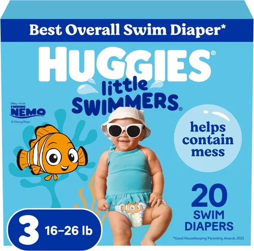 Vista 11 de Huggies - Pañales de baño desechables Little Swimmers, talla 4 (24-34 lbs), 36 unidades, el empaque puede variar
