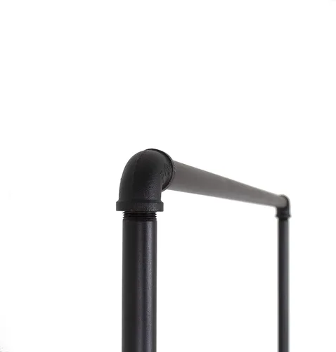 Vista 4 de Perchero industrial para ropa rodante de tubería de William Robert Vintage