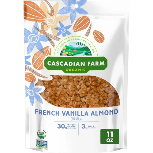 Vista 26 de Cascadian Farm Granola orgánica, cereales de frutas y nueces, bolsa resellable, 11 onzas
