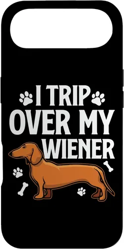 Vista 27 de iPhone 16 I Trip Over My Weiner - Carcasa divertida para dueño de perros con perro salchicha Weiner