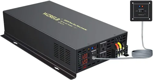 Vista 10 de WZRELB Inversor de onda sinusoidal pura de 7000W 24V, 24 voltios CC a CA 120V 240V inversor de potencia de fase dividida, 2* terminales de cable