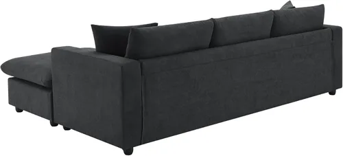 Vista 9 de LUMISOL Sofá modular convertible de 100.4 pulgadas, sofá seccional en forma de L con otomana extraíble, sofá moderno de estilo minimalista con 2