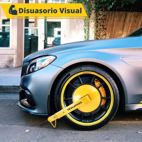 Vista 2 de Tevlaphee Bloqueo de rueda – Bota antirrobo para maletero de automóvil, con abrazadera de rueda para autos, camiones, SUV, cámpers – Cubierta