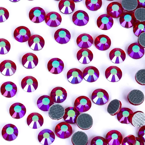 Vista 125 de 1440 piezas de diamantes de imitación termoadhesivos SS20 color púrpura2 con parte posterior plana, gemas de cristal de vidrio para ropa, camisas