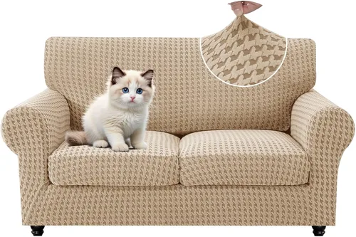 Vista 9 de MAXIJIN 2 fundas elásticas para sillón de sala de estar, fundas gruesas y suaves con brazos para perros, mascotas, protector de sofá individual
