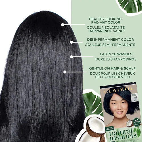 Vista 12 de Clairol Natural Instincts - Tinte semipermanente para el cabello, color castaño cálido oscuro 4W, paquete de 2