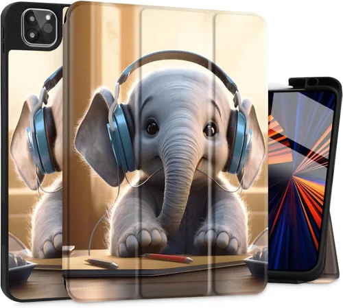 Vista 26 de Tuiklol Funda para iPad Pro de 12.9 pulgadas de 6ª/5ª/4ª/3ª/3ª generación 2022 2021 2020 2018 - Soporte para lápiz integrado, cubierta trasera