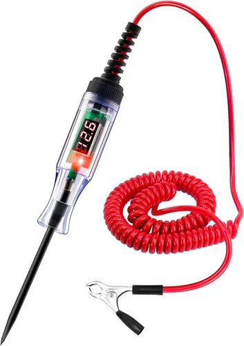 WINAMOO Lámpara de Prueba Automotriz 5-90V Probador de Circuito LED Digital con Pantalla de Voltaje, Probador de Luz Bidireccional Automático,