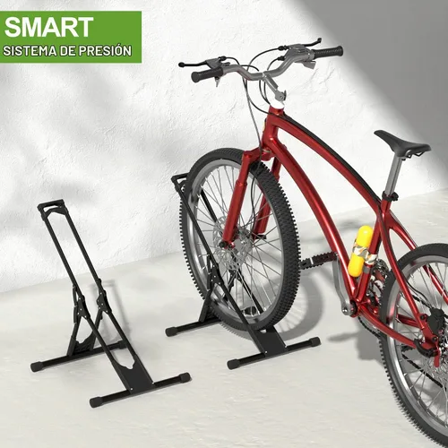 Vista 8 de Soporte de almacenamiento de 3 bicicletas ajustables, estante de estacionamiento para bicicletas, soporte de rueda de bicicleta estable para todas