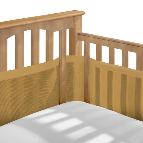 Vista 8 de BreathableBaby Forro transpirable de malla para cunas de tamaño completo, malla deluxe de 4mm, Elefantes (Tamaño 4FS cubre 3 o 4 lados)