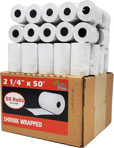 Vista 15 de (200 rollos) 2 1/4 pulgadas x 50 pies - Rollos de papel térmico para recibo de 55 GSM, papel alemán de calidad premium, se adapta a todos