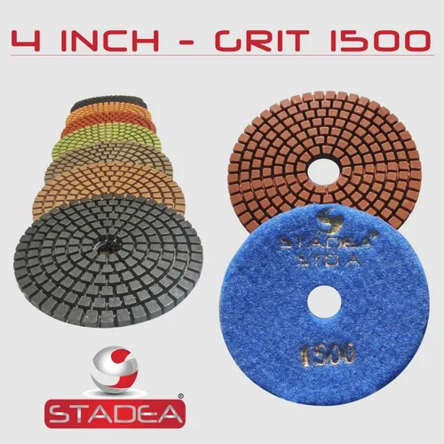 Vista 7 de STADEA Grit 50 4" Diamond Pulir Pads Premium Grado Mojado Flexible 3 MM Alto