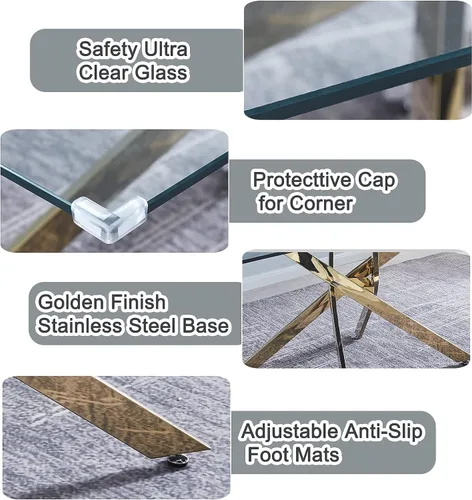 Vista 168 de Mesa de comedor redonda de 36 pulgadas para 4, mesas de cocina y comedor de cristal, moderna mesa de comedor circular con mesa de vidrio templado